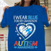 I Wear Blue For Grandson, Puzzle Piece Heart, Autism Grandma Shirt