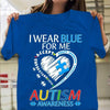 Autism Awareness Shirt For Kids, I Wear Blue For Me, Puzzle Piece Heart