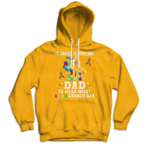 It Takes Special Dad To Hear What Son Cannot Say, Puzzle Piece Road Ribbon, Autism Dad Shirts