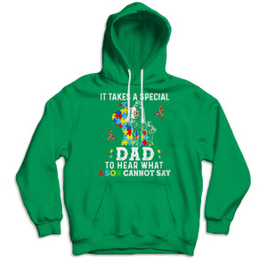 It Takes Special Dad To Hear What Son Cannot Say Puzzle Piece Road Ribbon Autism Dad Shirts