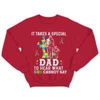 It Takes Special Dad To Hear What Son Cannot Say Puzzle Piece Road Ribbon Autism Dad Shirts
