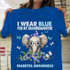 I Wear Blue For My Granddaughter, Elephant Type 1 Diabetes Awareness Support Shirt