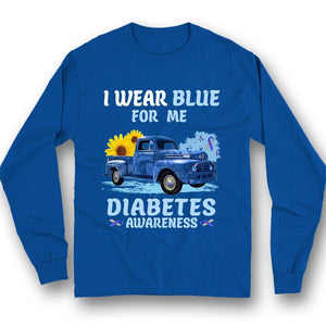 I Wear Blue For Me, Ribbon Sunflower Car, Diabetes Awareness Shirt