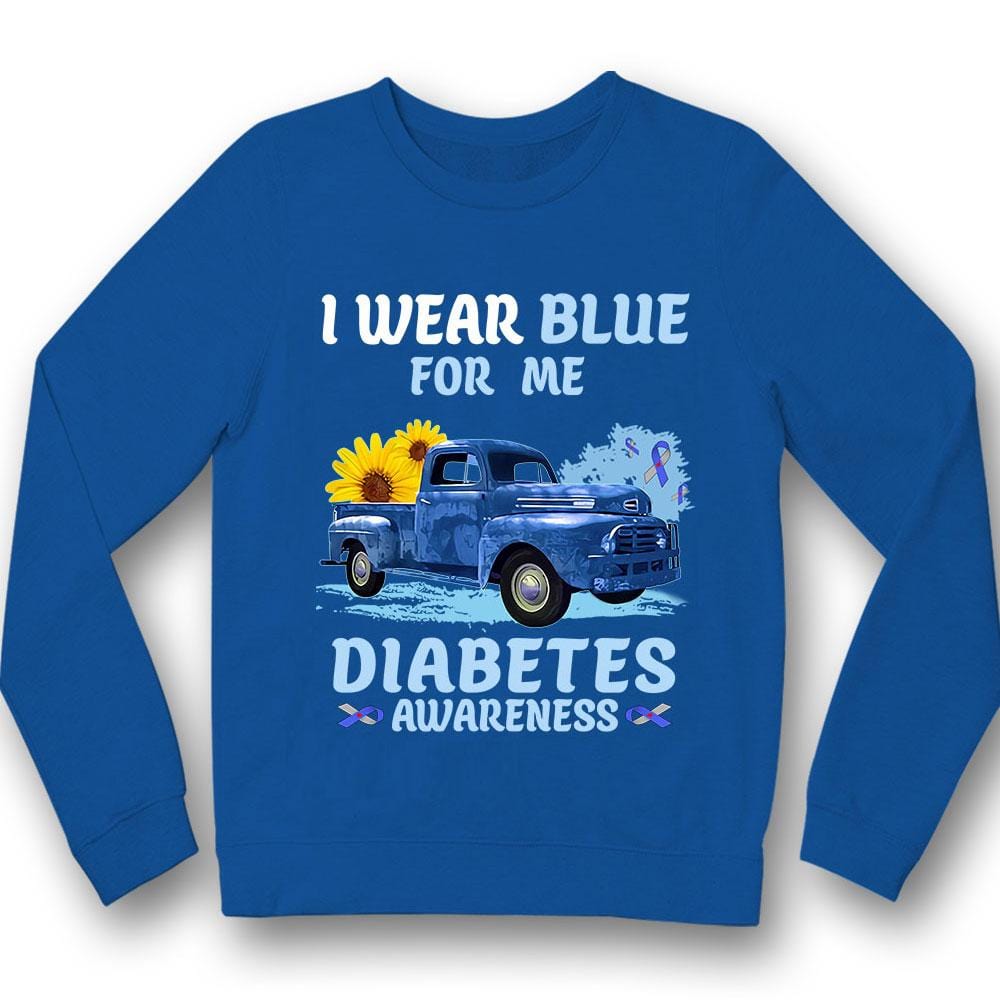 I Wear Blue For Me, Ribbon Sunflower Car, Diabetes Awareness Shirt