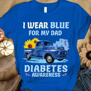 Camisetas de concienciación sobre la diabetes, me pongo azul por mi papá, cinta con girasoles para el coche