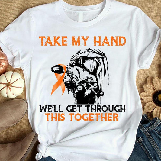 Toma mi mano, superaremos esto juntos. Apoya la concienciación sobre la esclerosis múltiple. Camiseta