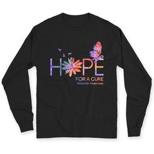 Hope For A Cure, Ribbon Daisy Butterfly, Alzheimer's Shirts