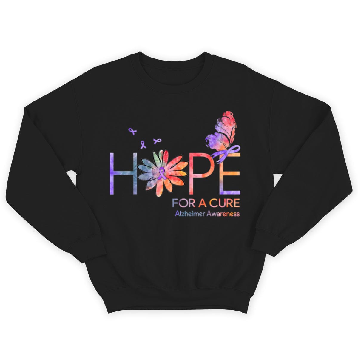 Esperanza de una cura, cinta con margaritas y mariposas, camisetas para el Alzheimer