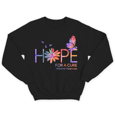 Hope For A Cure, Ribbon Daisy Butterfly, Alzheimer's Shirts