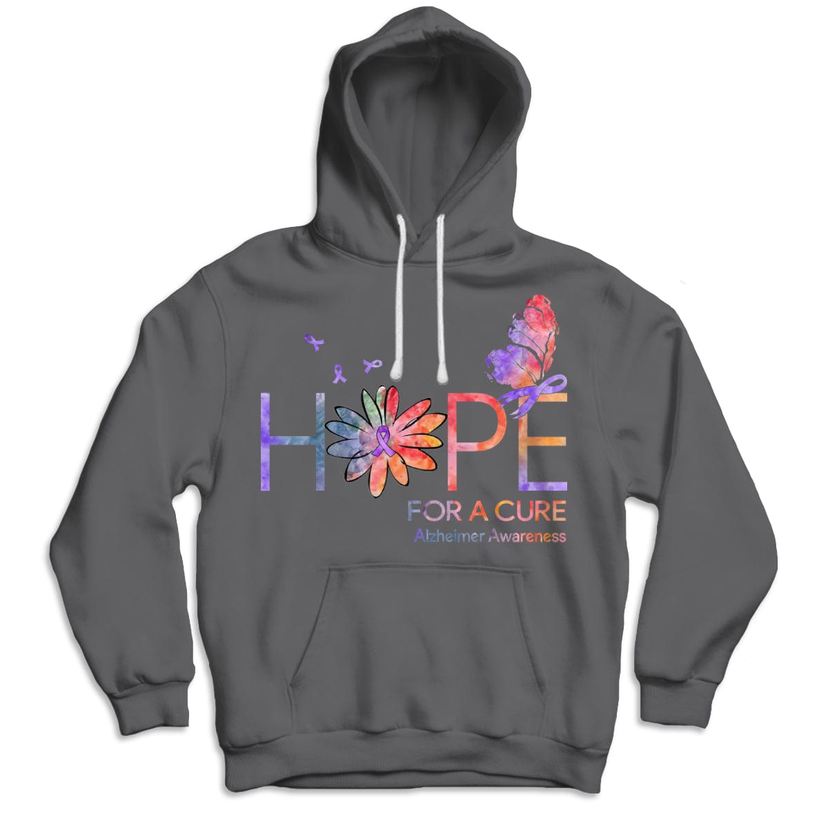 Esperanza de una cura, cinta con margaritas y mariposas, camisetas para el Alzheimer