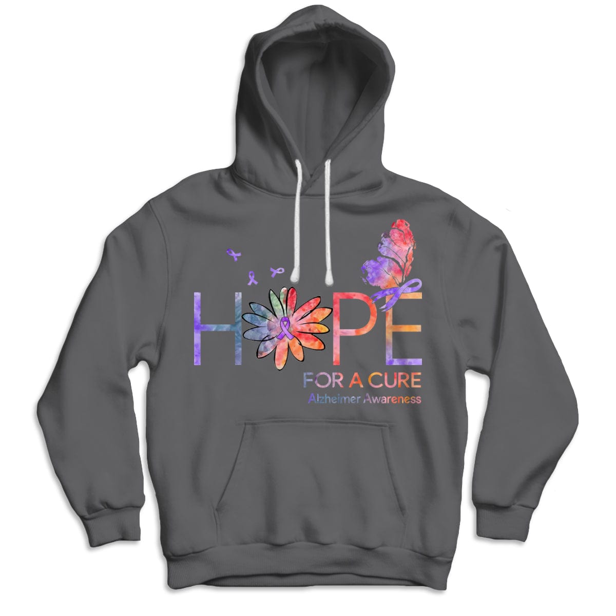 Hope For A Cure, Ribbon Daisy Butterfly, Alzheimer's Shirts