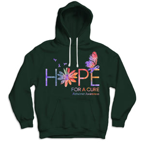 Hope For A Cure Ribbon Daisy Butterfly Alzheimer's Awareness Shirts