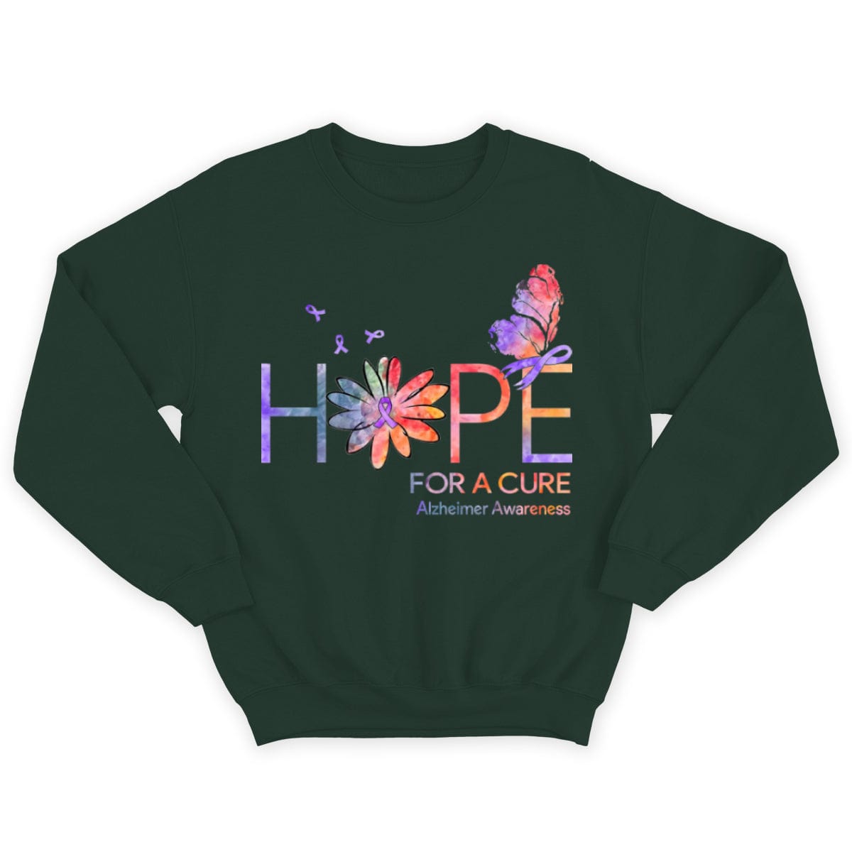 Camisetas de concienciación sobre el Alzheimer con lazo de margarita y mariposa con la esperanza de una cura
