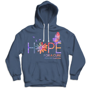 Hope For A Cure Ribbon Daisy Butterfly Alzheimer's Awareness Shirts