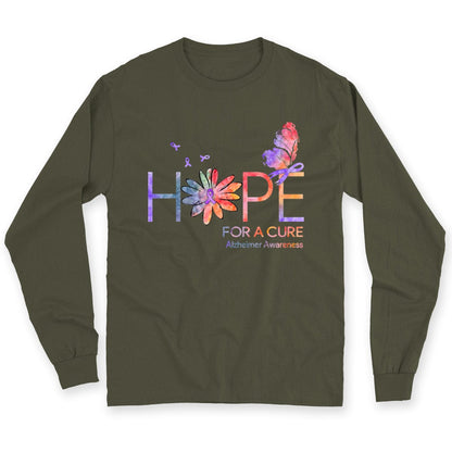 Camisetas de concienciación sobre el Alzheimer con lazo de margarita y mariposa con la esperanza de una cura