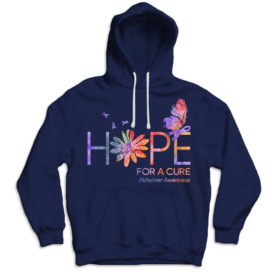 Hope For A Cure, Ribbon Daisy Butterfly, Alzheimer's Shirts