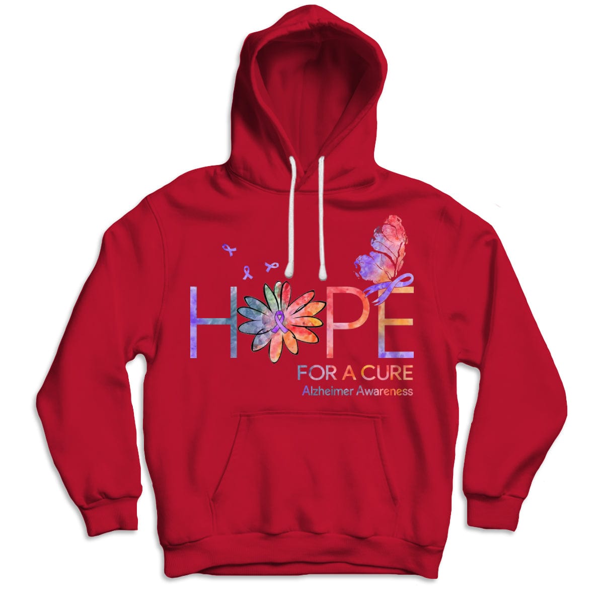 Camisetas con la esperanza de una cura para el Alzheimer con lazo de margarita y mariposa