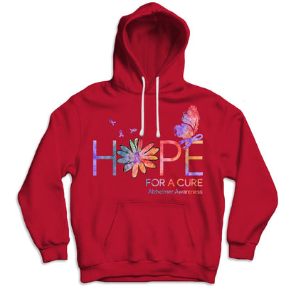 Camisetas con la esperanza de una cura para el Alzheimer con lazo de margarita y mariposa
