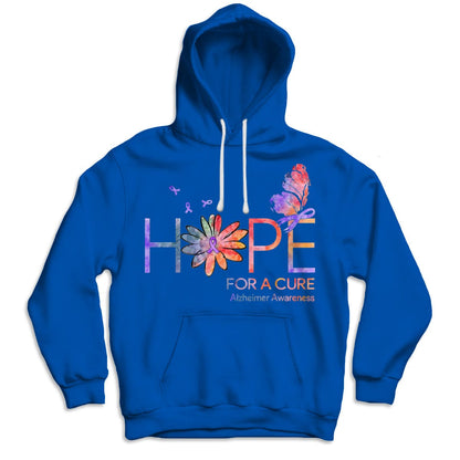 Camisetas de concienciación sobre el Alzheimer con lazo de margarita y mariposa con la esperanza de una cura