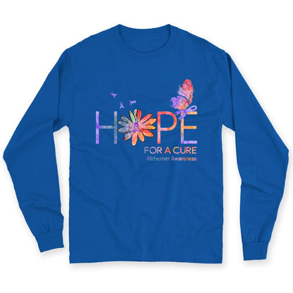 Camisetas de concienciación sobre el Alzheimer con lazo de margarita y mariposa con la esperanza de una cura