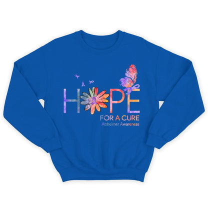 Camisetas de concienciación sobre el Alzheimer con lazo de margarita y mariposa con la esperanza de una cura