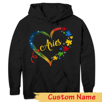 Personalized Autism Shirt, Puzzle Piece Heart, Custom Name Autism Awareness Shirt