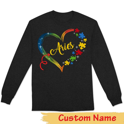 Personalized Autism Shirt, Puzzle Piece Heart, Custom Name Autism Awareness Shirt