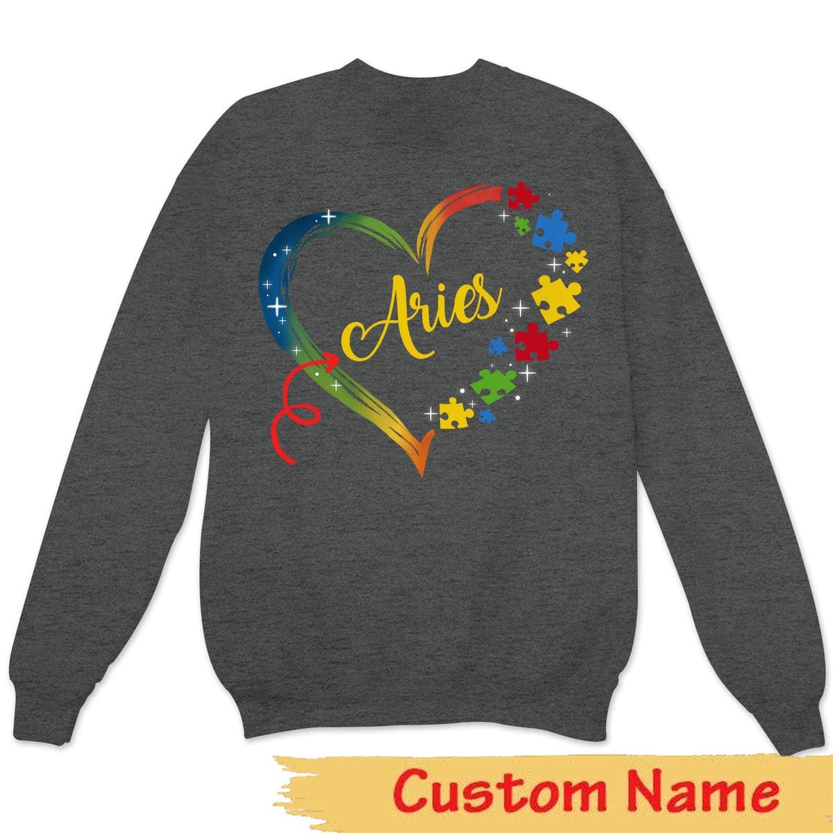 Camiseta personalizada para el autismo, pieza de rompecabezas con forma de corazón, camiseta de concienciación sobre el autismo con nombre personalizado