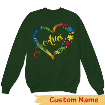 Personalized Autism Shirt, Puzzle Piece Heart, Custom Name Autism Awareness Shirt