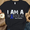 I Am A Warrior, Blue Ribbon, Diabetes Awareness Support Shirt