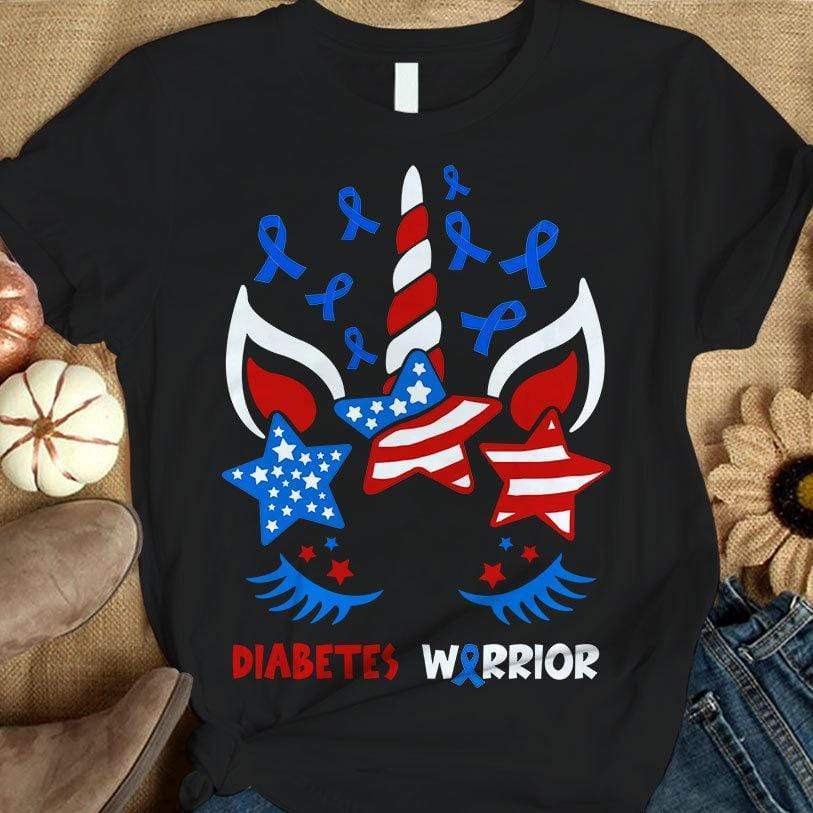 Diabetes Warrior, Ribbon Star, Funny Diabetes Awareness Support Shirt