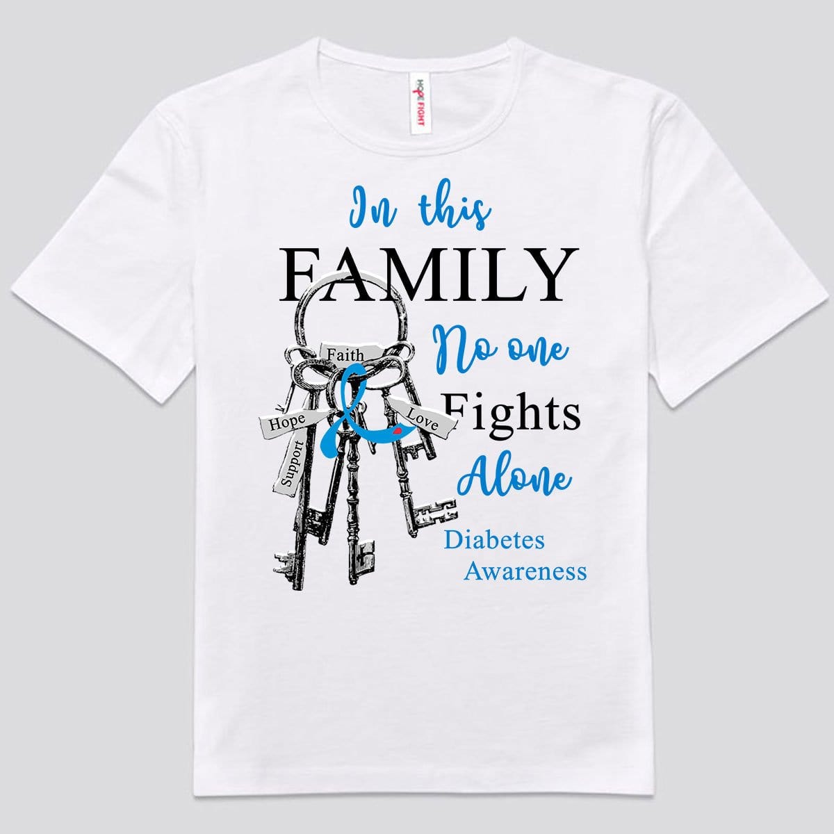 En esta familia nadie lucha solo Camisetas con lazos para la diabetes