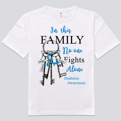 En esta familia nadie lucha solo Camisetas con lazos para la diabetes