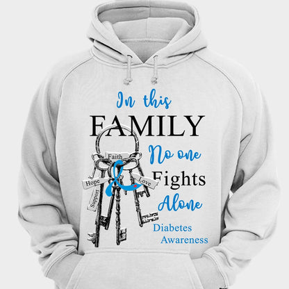 En esta familia nadie lucha solo Camisetas con lazos para la diabetes