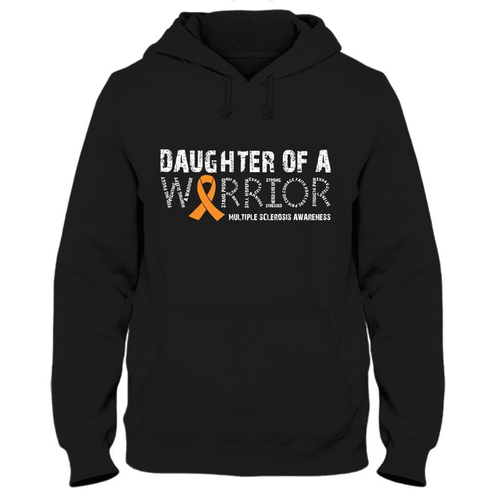 Camiseta con lazo naranja y concienciación sobre la esclerosis múltiple, hija de un guerrero