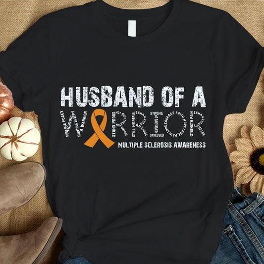 Esposo de una guerrera, cinta naranja, camiseta de guerrero de EM