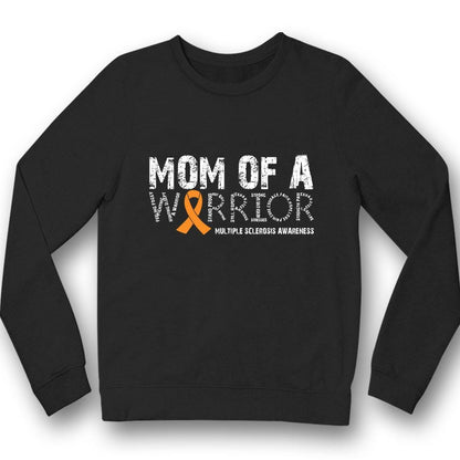 Camiseta de concienciación sobre la esclerosis múltiple con lazo naranja y madre de un guerrero