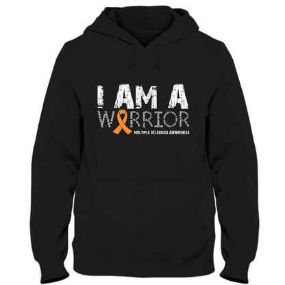 Camiseta con lazo naranja y concienciación sobre la esclerosis múltiple Soy un guerrero