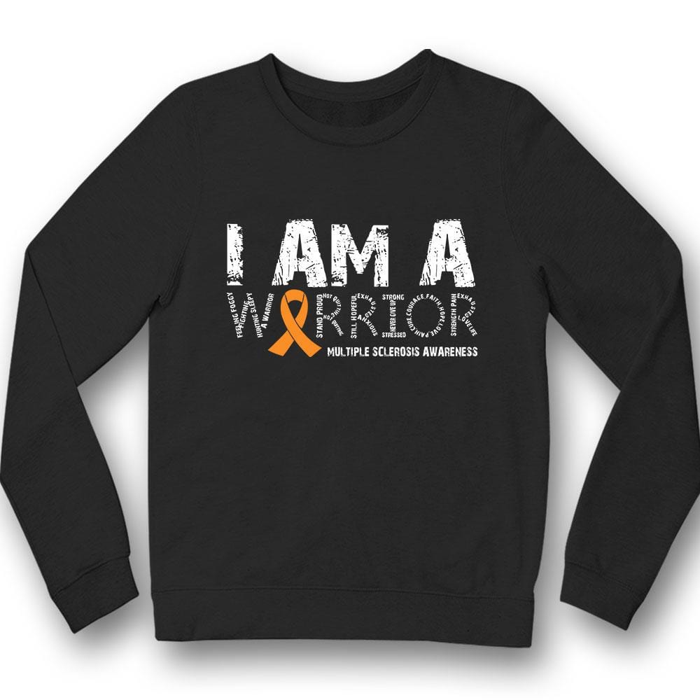 Camiseta con lazo naranja y concienciación sobre la esclerosis múltiple Soy un guerrero