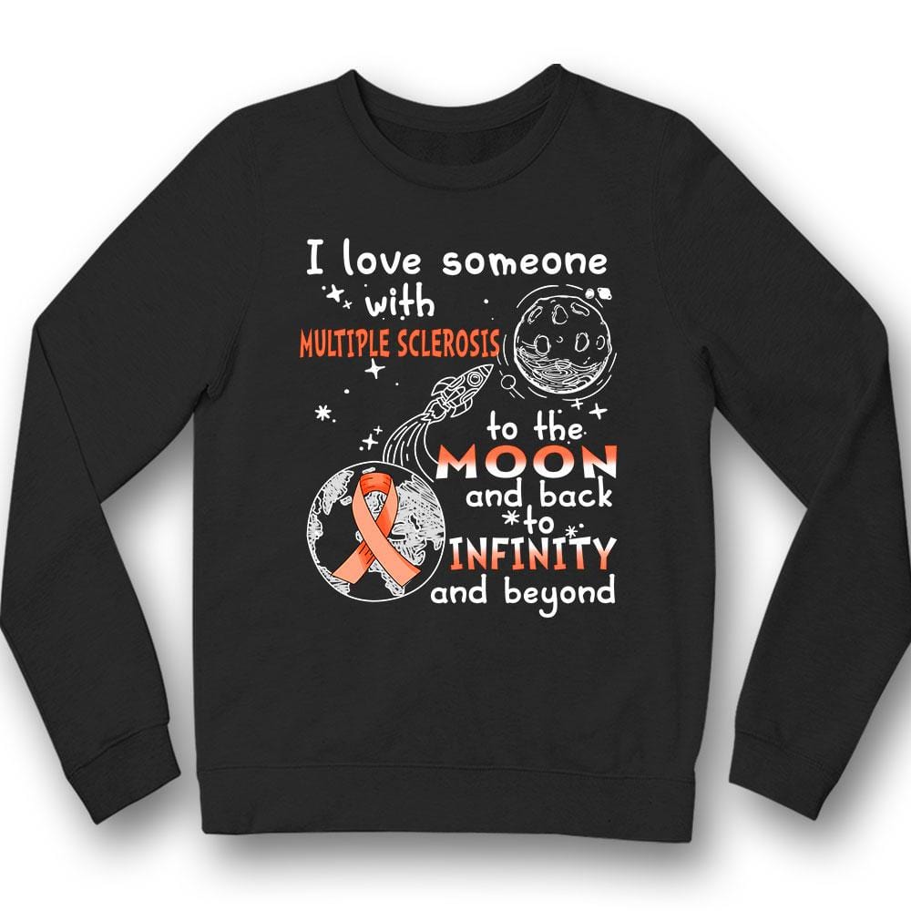 Amo a alguien con EM hasta la luna y de regreso, camiseta de concienciación sobre la esclerosis múltiple