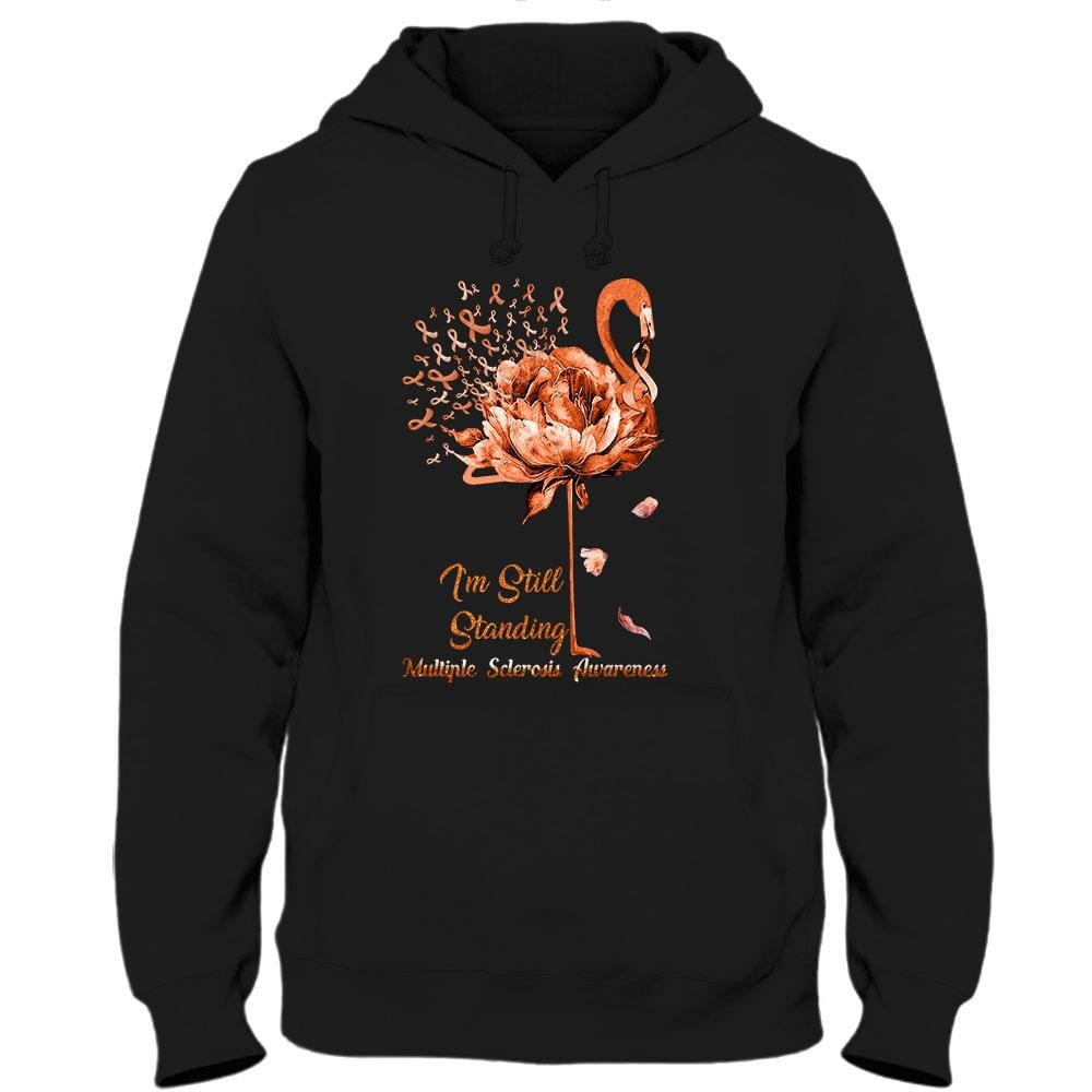 Todavía estoy de pie, flamenco con lazo naranja, camiseta divertida para concienciar sobre la esclerosis múltiple