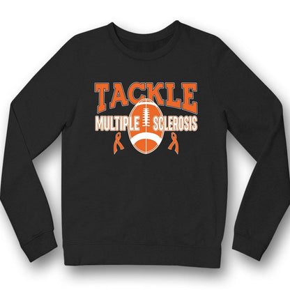 Camiseta Tackle MS, lazo naranja, concienciación sobre la esclerosis múltiple