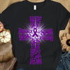 Purple Ribbon Cross, Fibromyalgia Awareness T Shirt Humor