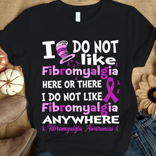 No me gusta estar en ningún lado, lazo morado, camiseta de concienciación sobre la fibromialgia