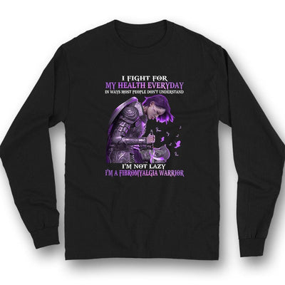 I Fight Everyday, Fibromyalgia Warrior Awareness Shirt, Purple Ribbon Woman