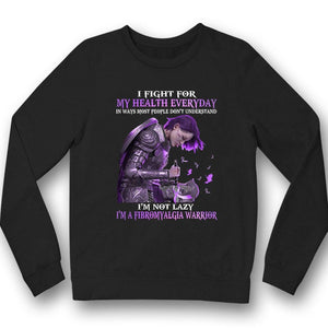 I Fight Everyday, Fibromyalgia Warrior Awareness Shirt, Purple Ribbon Woman