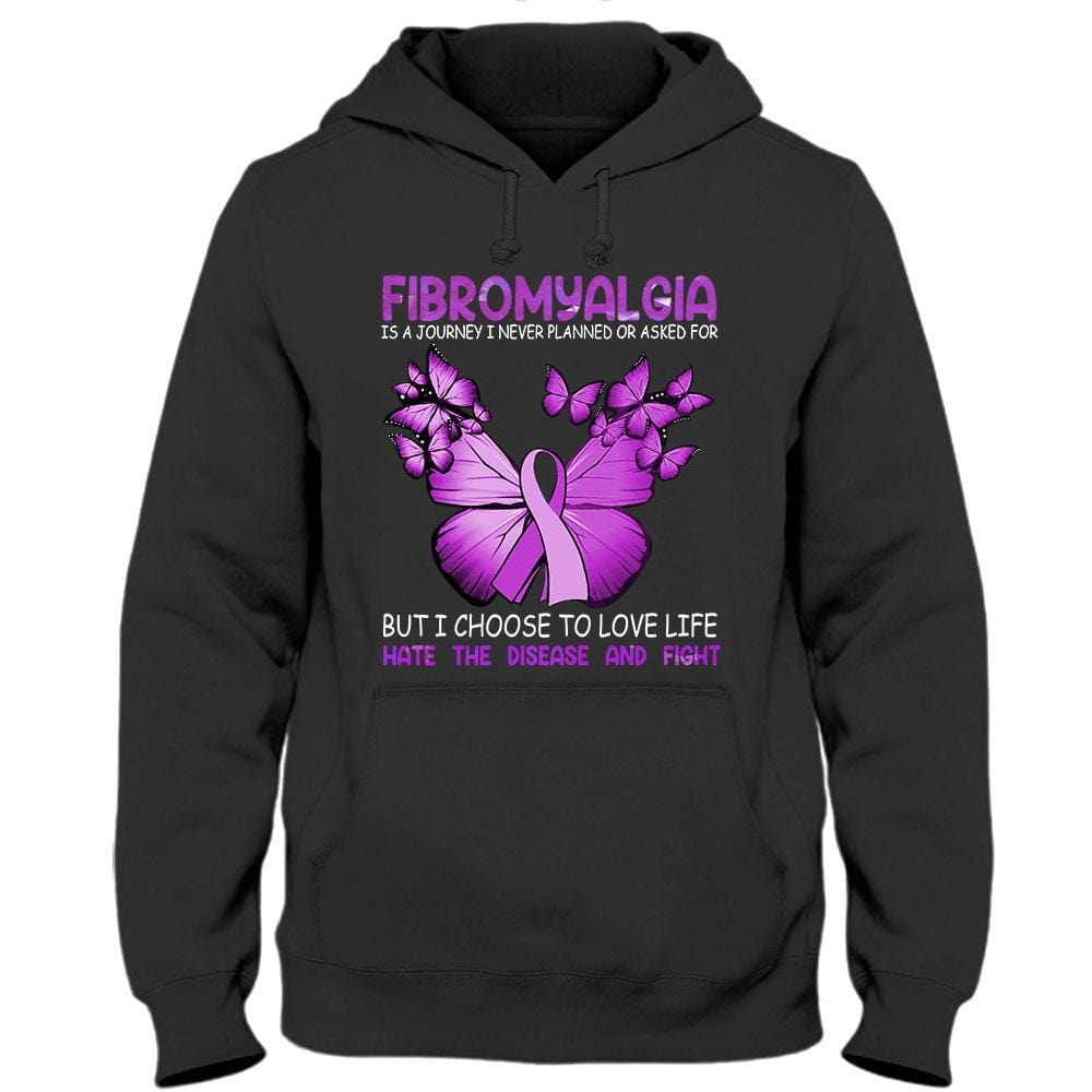 A Journey I Never Planned, Fibromyalgia Awareness Shirt, Purple Ribbon Butterfly