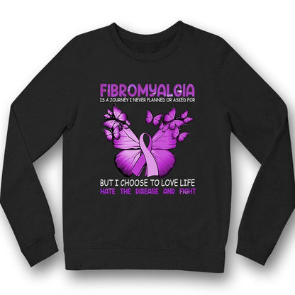 Un viaje que nunca planeé, camiseta de concienciación sobre la fibromialgia, mariposa con lazo morado