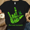 Love, Green Ribbon Hand, Glaucoma Awareness T Shirt