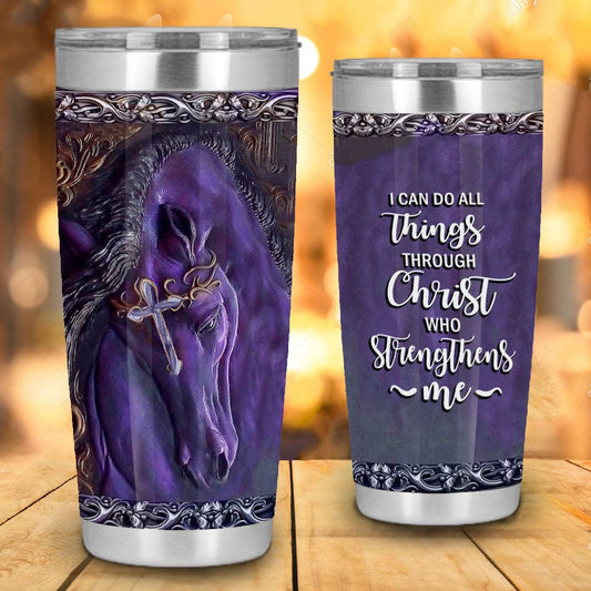 Vaso de caballo y cristo